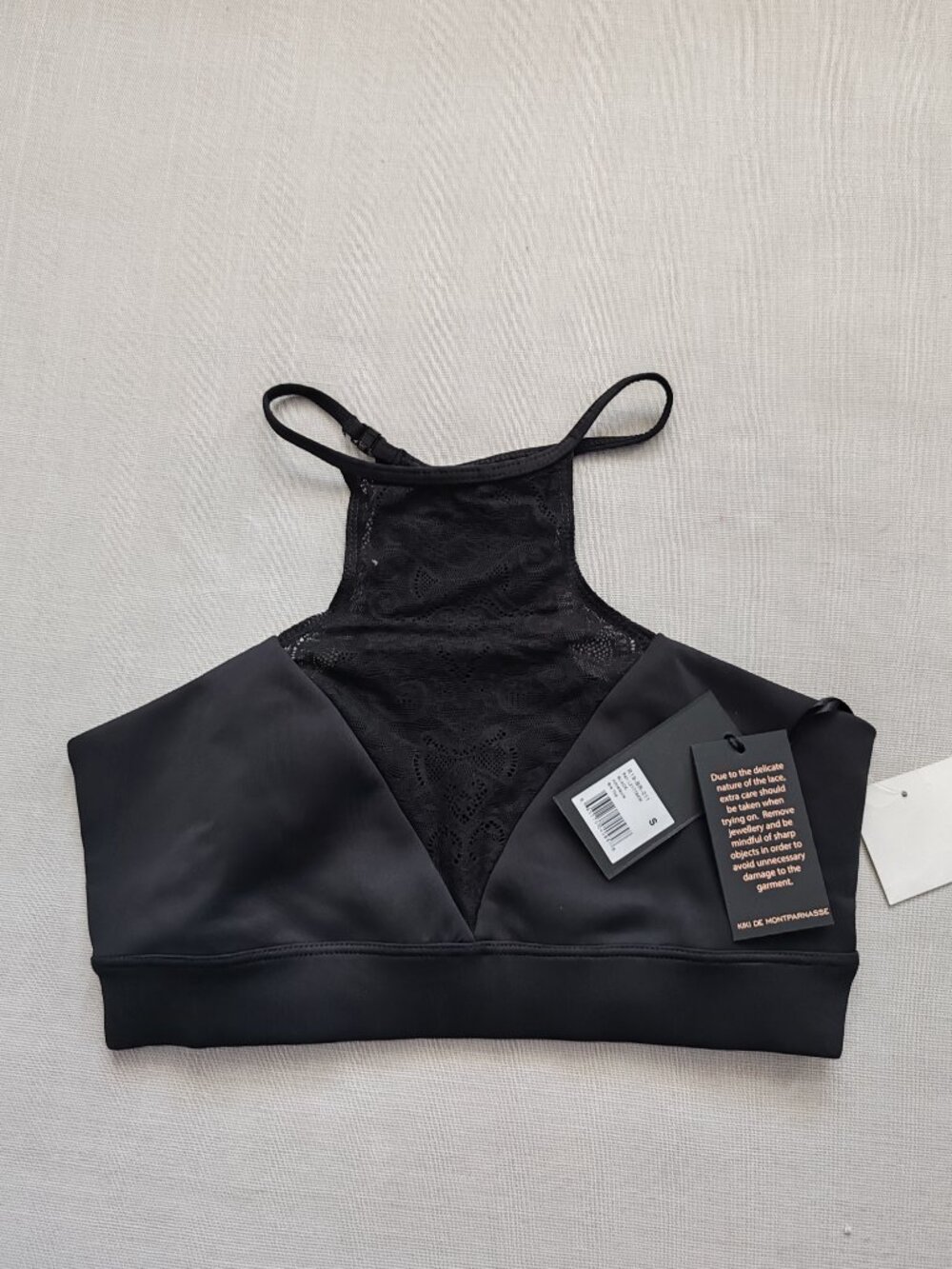 Kiki de Montparnasse Athleisure Black Lace Bra Top R19-BR-011 Small NWT - Picture 6 of 12